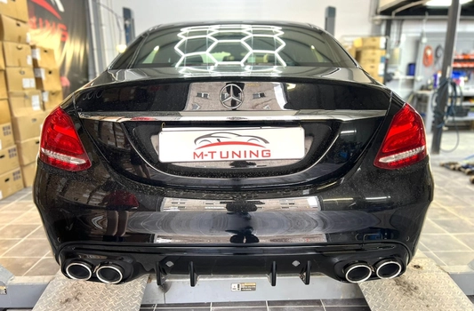 Диффузор Mercedes C класс W205 стиль AMG 43 Chrome