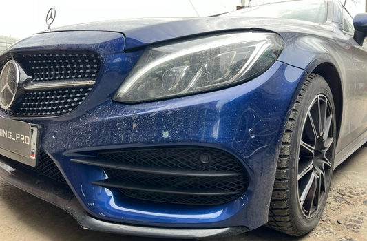 Накладки-сетки переднего бампера Mercedes C класс W205